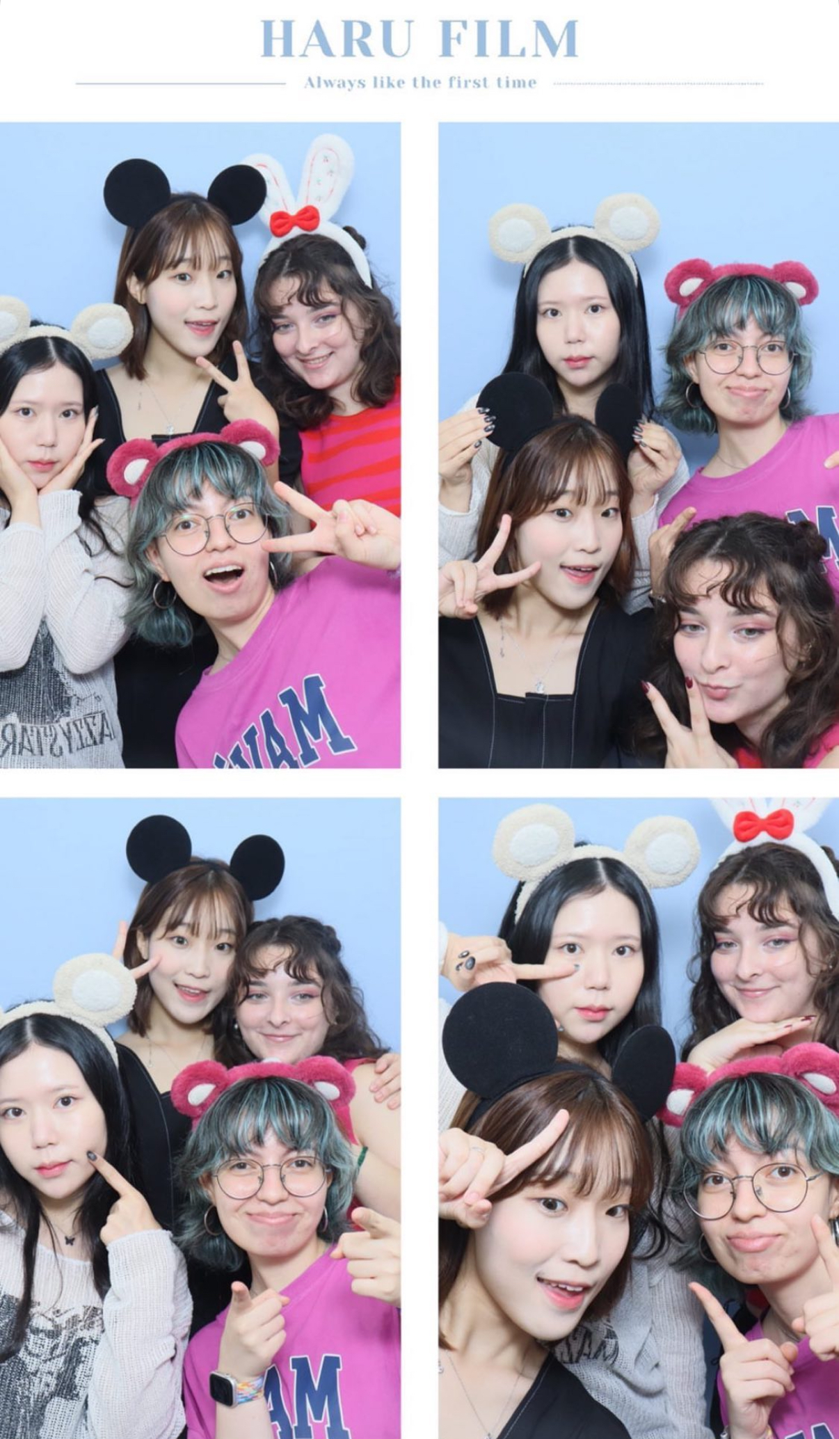 Haru Film photo booth with aesthetic Korean photo strips